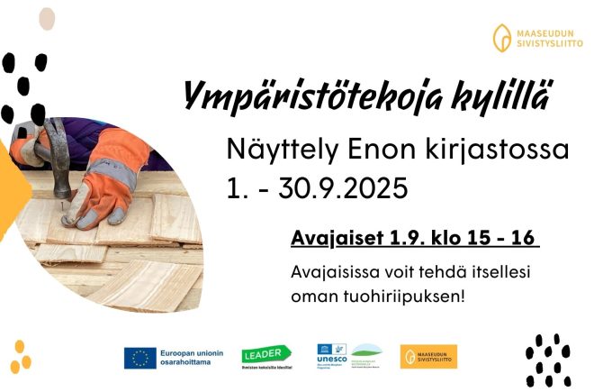 Ympäristötekoja kylillä -näyttely Enon kirjastossa featured image