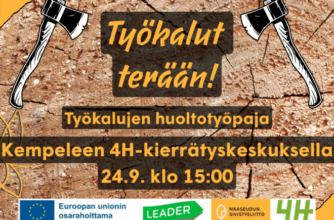 Työkalut terään! Teroituspäivä Kempeleen 4H-kierrätyskeskuksella featured image